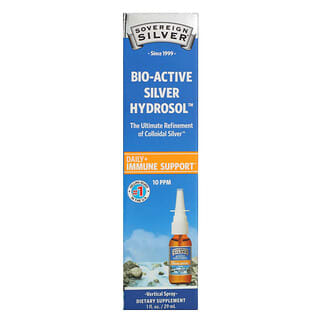 Sovereign Silver, Bio-Active Silver Hydrosol, Aerosol vertical, 10 ppm, 29 ml (1 oz líq.)