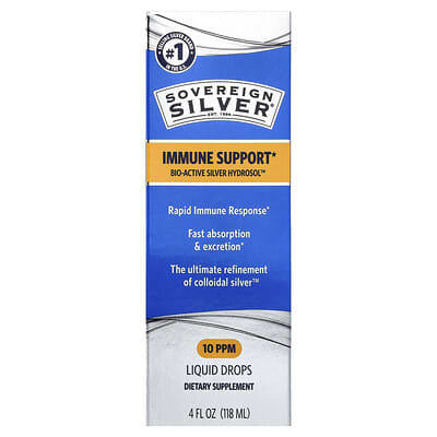 Sovereign Silver, Bioactive Silver Sovereign Drops™, Daily + Immune Help, 10 PPM, 4 fl oz (118 ml)