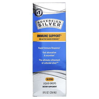 Sovereign Silver, Bio-Active Silver Hydrosol™, биоактивный гидрозоль серебра, флакон с пипеткой, для ежедневной поддержки иммунитета, 10 част./млн, 236 мл (8 жидк. унций)