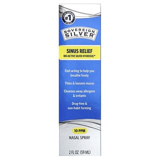 Sovereign Silver, Bio-Active Silver Hydrosol, 천연 비강 스프레이, 부비강 증상 완화, 59ml(2fl oz)