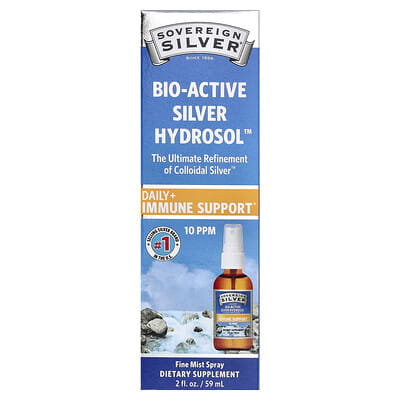 Sovereign Silver, Bioactive Silver Hydrosol, Fine Mist Spray, 10 ppm, 2 fl oz (59 ml) (10 ppm per 30 sprays)