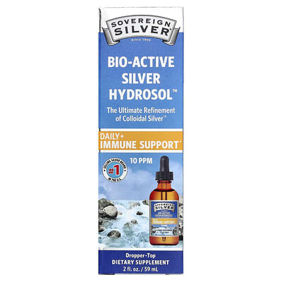 Sovereign Silver, Bioactive Silver Hydrosol Drops, Daily + Immune Help, 10 PPM, 2 fl oz (59 ml)