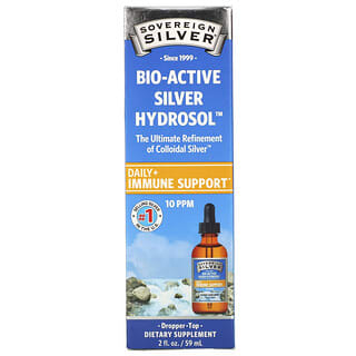 Sovereign Silver, Bio-Active Silver Hydrosol con tapa con gotero, Refuerzo para el sistema inmunitario de uso diario, 10 ppm, 59 ml (2 oz. líq.)