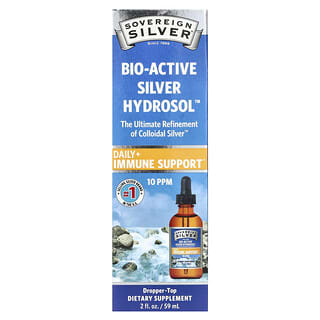 Sovereign Silver, Bio-Active Silver Hydrosol с капельным дозатором, ежедневная и иммунная поддержка, 10 ч/млн, 59 мл (2 жидких унции)