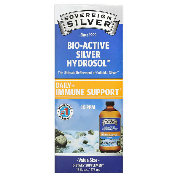 Sovereign Silver, Bio-Active Silver Hydrosol（バイオ－アクティブシルバーハイドロソル）、10ppm、473ml（16液量オンス）