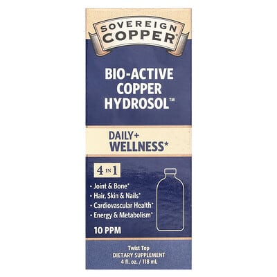 Sovereign Silver, Bioactive Copper Hydrosol™, 10 PPM, 4 fl oz (118 ml)