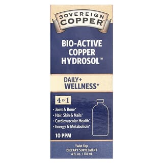 Sovereign Silver, Bio-Active Copper Hydrosol™, bioaktives Kupferhydrosol™, 10 PPM, 118 ml (4 fl. oz.)