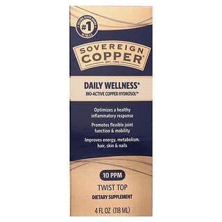 Sovereign Silver, Bio-Active Copper Hydrosol™, 10 ppm, 118 ml (4 fl oz)