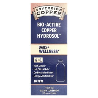 Sovereign Silver, Bio-Active Copper Hydrosol™, 10 ppm, 236 ml (8 fl oz)