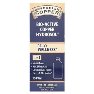 Sovereign Silver, Hydrosol™, Cobre bioactivo, 10 ppm, 473 ml (16 oz. líq.)