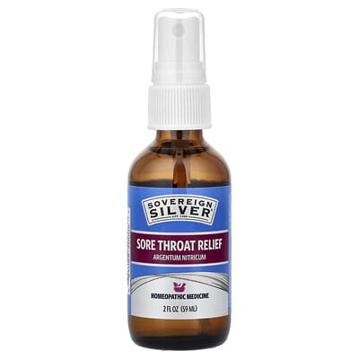 Sovereign Silver, Multi-Symptom Sore Throat Relief Spray, 2 fl oz (59 ml)