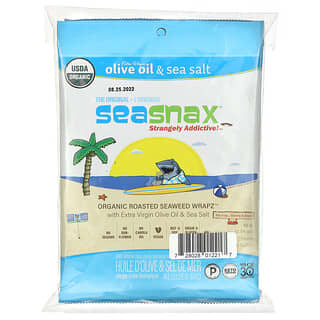 SeaSnax, упаковка органических обжаренных водорослей, оригинальный вкус, 20 больших листов, 60 г (2,16 унции)