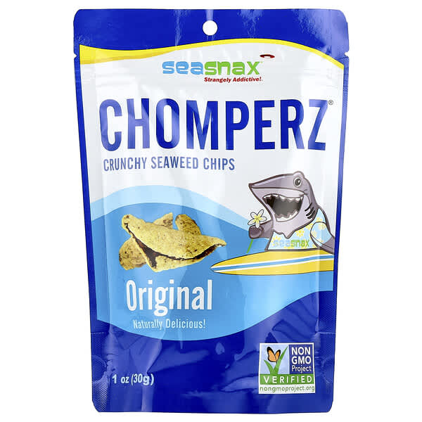 SeaSnax, Chomperz, Chips Crujientes de Algas Marinas, Original, 1 oz (30 g)
