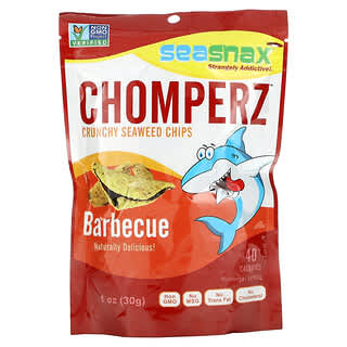 SeaSnax, Chomperz, Chips Crocantes de Algas Marinhas, Sabor Churrasco, 30 g (1 oz)
