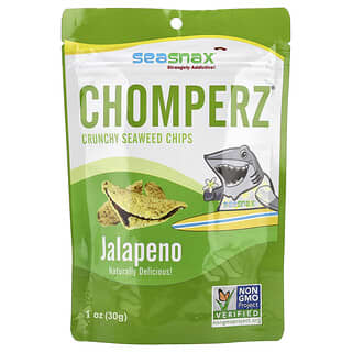 SeaSnax, Chomperz®, Crunchy Seaweed Chips, Jalapeno, 1 oz (30 g)