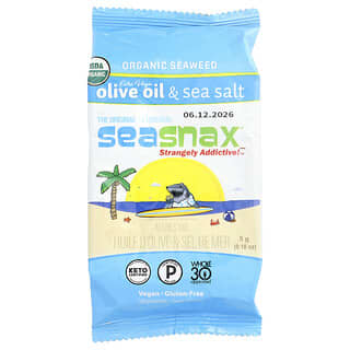 SeaSnax, Organic Seaweed, Extra Virgin Olive Oil & Sea Salt, 0.18 oz (5 g)