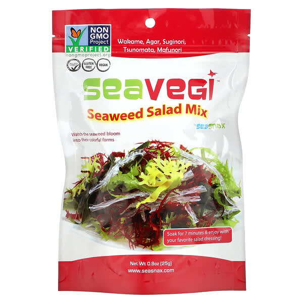 SeaSnax, SeaVegi、Seaweed Salad Mix、0.9 oz (25 g)