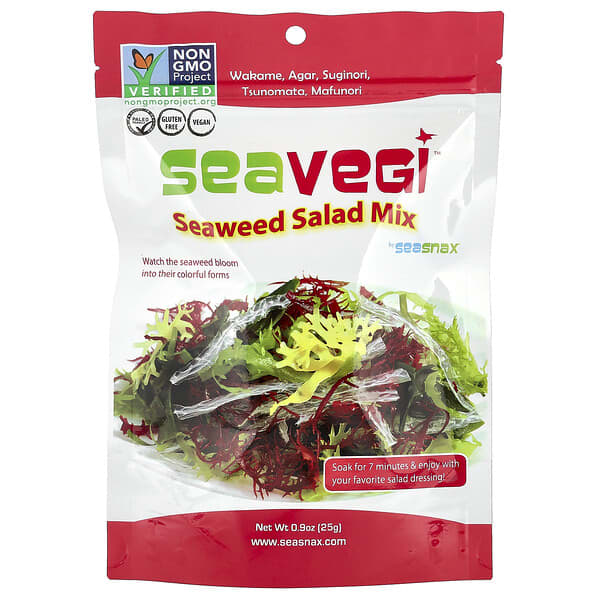 SeaSnax, SeaVegi，海藻沙拉混合小吃，0.9盎司（25克）