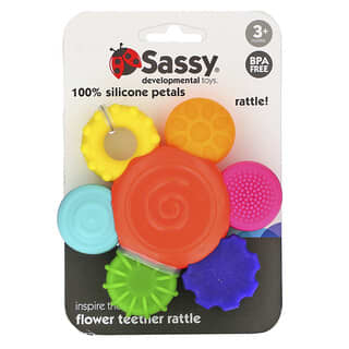 Sassy, Inspire The Senses, цветочная погремушка, для детей от 3 месяцев, 1 штука
