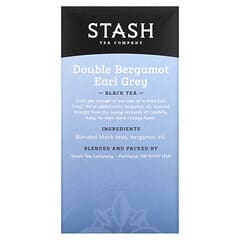 Stash Tea, Thé noir, Earl Grey double bergamote, 18 sachets de thé, 1,1 oz (33 g)