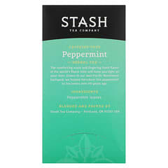 Stash Tea, Herbal Tea, Peppermint, Caffeine Free, 20 Tea Bags, 0.7 oz (20 g)
