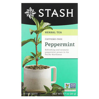 Stash Tea, شاي عشبي ، نعناع ، خالٍ من الكافيين ، 20 كيس شاي ، 0.7 أونصة (20 جم)