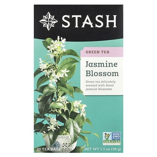 Stash Tea, Цветок жасмина, зеленый чай, 20 чайных пакетиков, 1,3 унции (38 г)