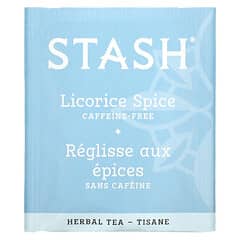 Stash Tea‏, תה צמחים, ליקוריץ, נטול קפאין, 20 שקיקי תה, 1.2 אונקיות (36 גרם)