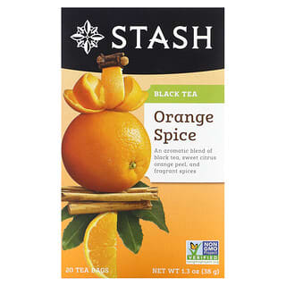 Stash Tea, Té negro, Especias de naranja`` 20 bolsitas de té, 38 g (1,3 oz)
