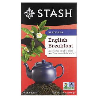 Stash Tea, Черный чай, английский завтрак, 20 чайных пакетиков, 40 г (1,4 унции)