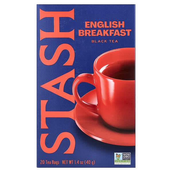 Stash Tea, 홍차, 잉글리시 브렉퍼스트, 티백 20개, 40g(1.4oz)