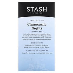 Stash Tea, Herbal Tea, Chamomile Nights, Caffeine Free, 20 Tea Bags, 0.6 oz (18 g)