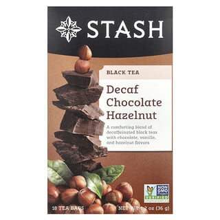 Stash Tea, Black Tea, Chocolate Hazelnut, Decaf, 18 Tea Bags, 1.2 oz (36 g)