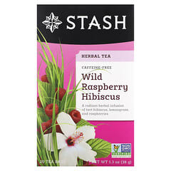 Stash Tea, Kräutertee, wilde Himbeere und Hibiskus, koffeinfrei, 20 Teebeutel, 38 g (1.3 oz.)