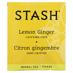 Stash Tea, Té de hierbas, Limón y jengibre, Sin cafeína, 20 bolsitas de té, 34 g (1,1 oz)