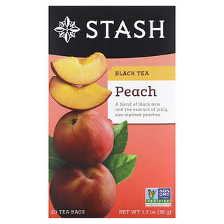 Stash Tea, Black Tea, Peach, 20 Tea Bags, 1.3 oz (38 g)
