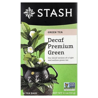 Stash Tea, Green Tea, Decaf Premium Green, 18 Tea Bags, 1.1 oz (33 g)