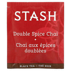 Stash Tea, Té negro, Chai de doble especia, 18 bolsitas de té, 33 g (1,1 oz)