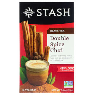 Stash Tea, 홍차, 더블 스파이스 차이, 티백 18개, 33g(1.1oz)