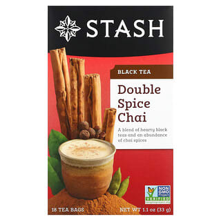 Stash Tea, 홍차, 더블 스파이스 차이, 티백 18개, 33g(1.1oz)