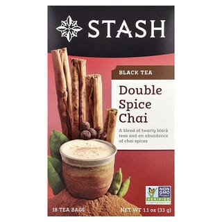 Stash Tea, Thé noir, Chai double épices, 18 sachets de thé, 33 g