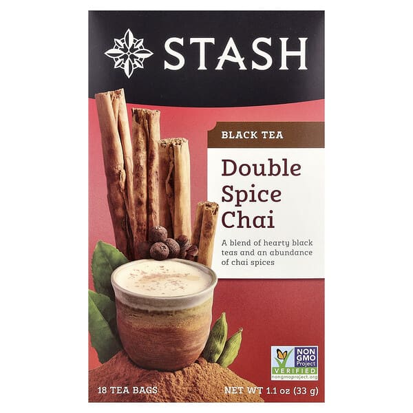Stash Tea, 紅茶，Double Spice Chai,，18 茶包，1.1 盎司（33 克）