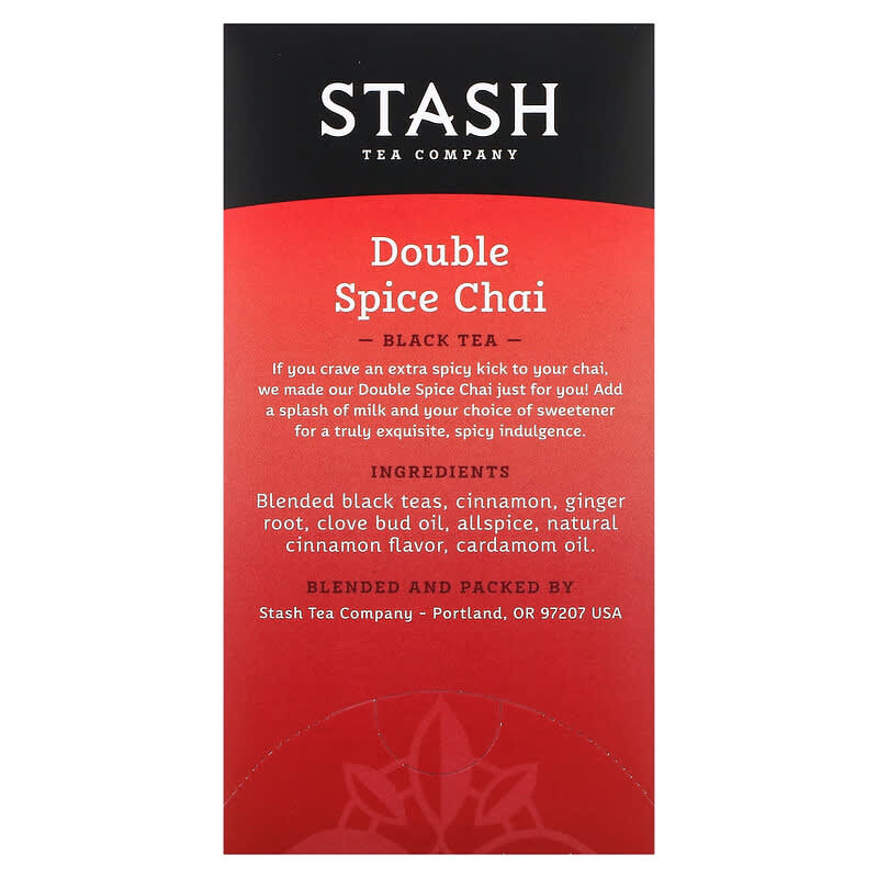 Black Tea, Double Spice Chai, 18 Tea Bags, 1.1 oz (33 g)