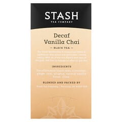 Stash Tea‏, תה שחור, וניל צ'אי נטול קפאין, 18 שקיות תה, 1.2 אונקיות (36 גרם)