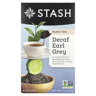 Stash Tea, черный чай, с бергамотом, без кофеина, 18 чайных пакетиков, 33 г (1,1 унции)