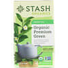 Green Tea, Organic Premium Green , 18 Tea Bags, 1.1 oz (33 g)