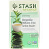 Organic, White Tea With Mint, 18 Tea Bags, 0.8 oz (24 g)