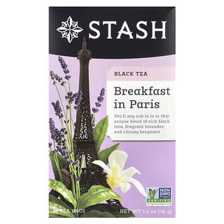 Stash Tea, Black Tea, Breakfast in Paris, 18 Tea Bags, 1.2 oz (36 g)