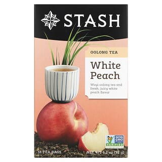 Stash Tea, Oolong Tea, белый персик, 18 чайных пакетиков, 35 г (1,2 унции)