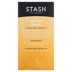Stash Tea, Green Tea & Matcha, Ginger Peach, 18 Tea Bags, 1.2 oz (36 g)